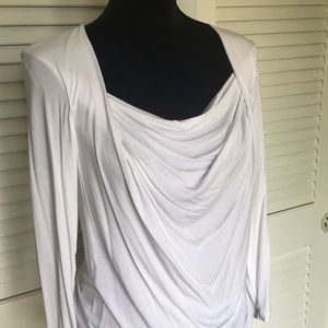 CAbi white drape blouse